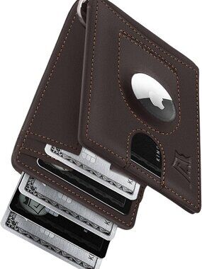 Trackable Airtag Wallet for Men | RFID Blocking, Slim Design, Truffle Color